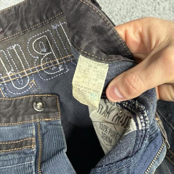 Vintage Fubu Jeans Collection Pants Men’s 32x27 Blue Corduroy Faded Skater Y2K - Picture 6 of 12